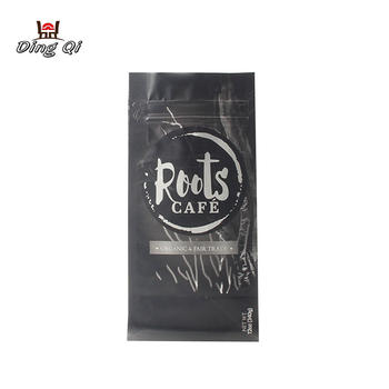 Flat bottom foil zipper coffee pouch with valve custom wholesale