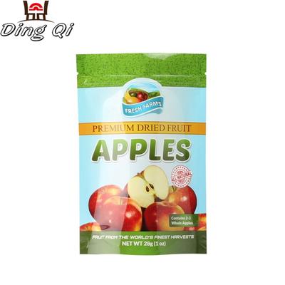 Top quality glossy resealable plastic stand up ziplock bags for dried fruit