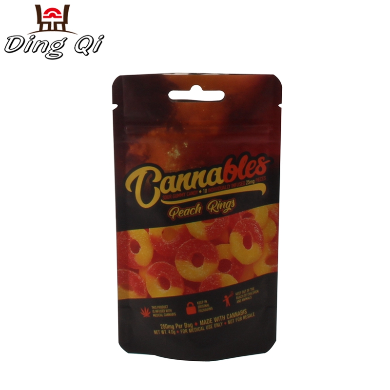 Aluminum laminated zip lock smell proof bags for cannabis candy