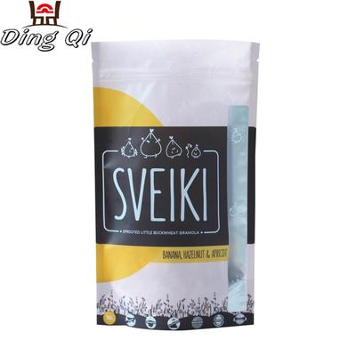 Plastic aluminum foil ziplock stand up food grade pouches with window