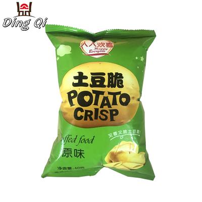 Laminated material reusable snack food potato chips back seal pouches bag