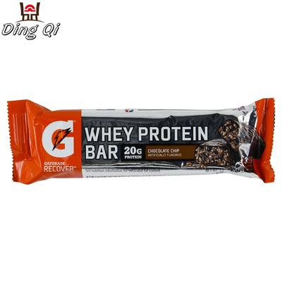 Laminated foil back seal food snack packing bag for protein bar