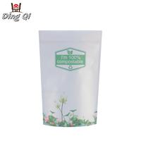 Biodegradable paper bag white kraft paper with resealable zipper