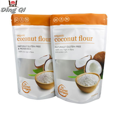 Wholesale custom design zipper coconut flour packaging bag with window