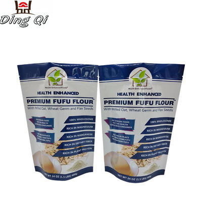 Flour plastic bag custom printing stand up foil food packaging