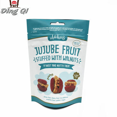 Custom smell proof foil food packaging plastic walnut bag with zipper
