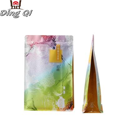 Block bottom pouch custom printed sealable tea bags for oolong tea