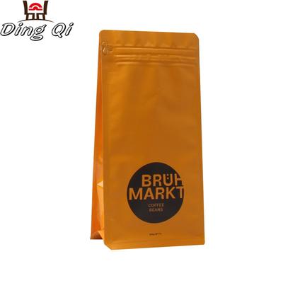 Resealable flat bottom coffee pouch with valve smell proof