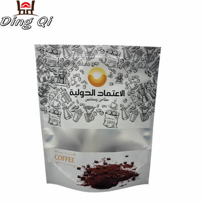 Custom printed food grade aluminum foil stand up coffee bags with window
